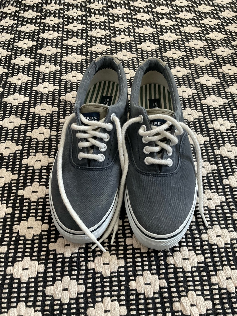 Sperry Men’s Gray Canvas Lace-Up Sneakers size 9.5